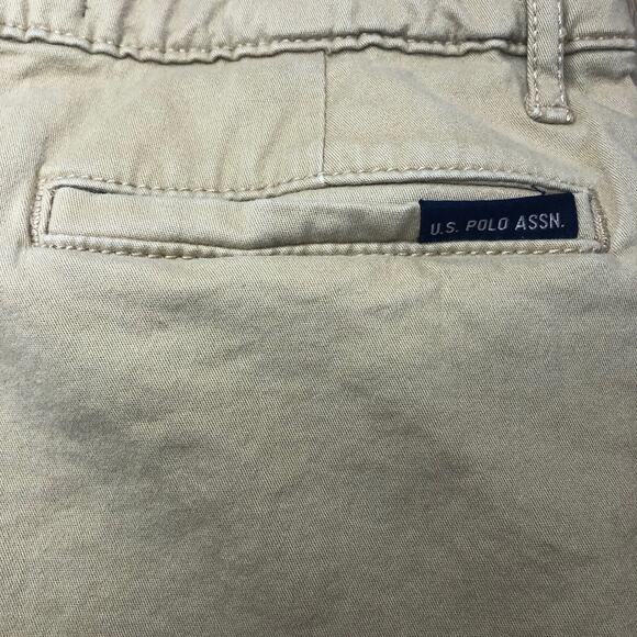 Polo Ralph Lauren Shorts Boys Tan Flat Front Adjustable 8" Sz 14 Preppy Uniform - Picture 9 of 9
